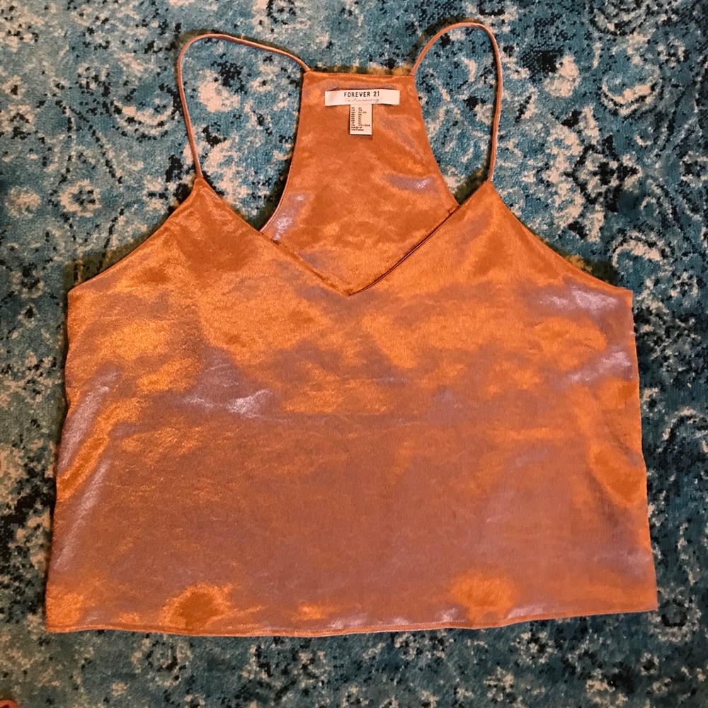 NEW never worn. Rose gold satin top